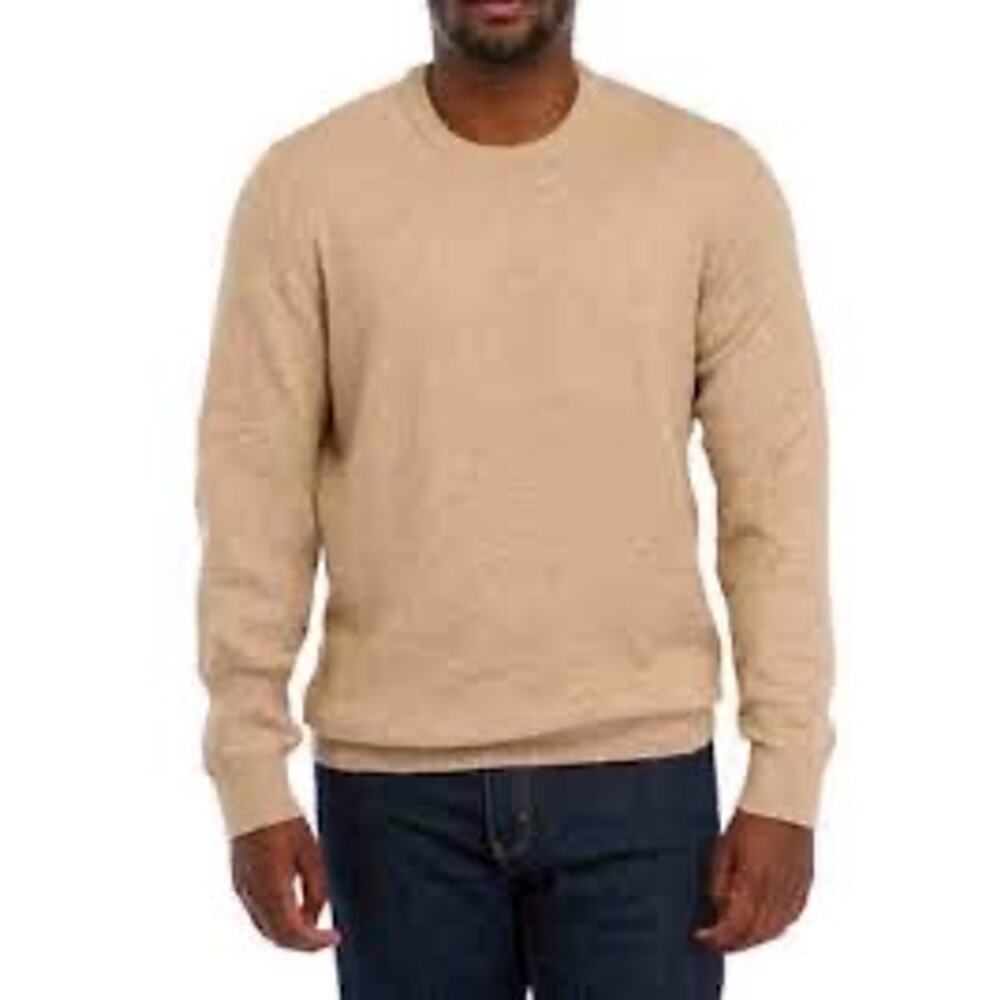 NET Men's IZOD Classic Crewneck Sweater Camel  Heather Sz XL